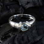 Blue Topaz Solitaire French 925 Silver Blue Gems Featherlight Fairytale Ring Jewelry