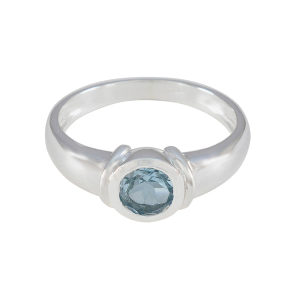 Blue Topaz Solitaire French 925 Silver Blue Gems Featherlight Fairytale Ring Jewelry