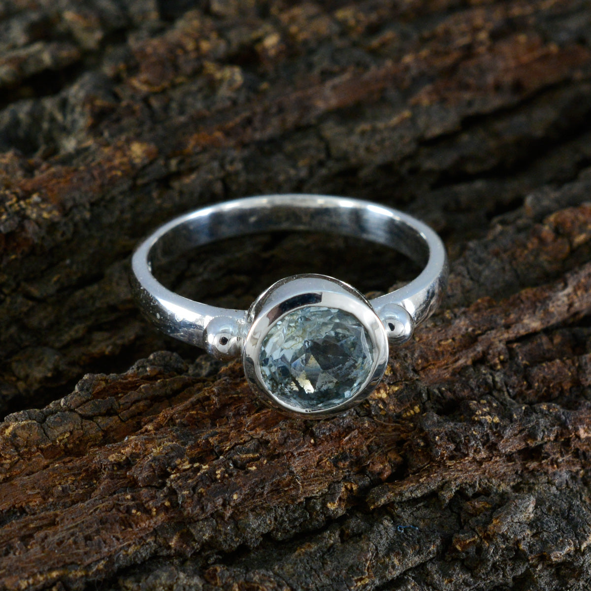 Blue Topaz Solitaire Russian 92.5 Silver Blue Gemstones Slim Fairytale Ring Jewellery