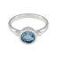 Blue Topaz Solitaire Russian 92.5 Silver Blue Gemstones Slim Fairytale Ring Jewellery