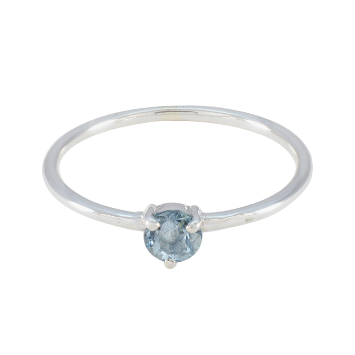 Blue Topaz Solitaire Turkish 92.5 Silver Blue Gems Minimalist Romantic Ring Jewelry