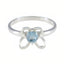 Blue Topaz Solitaire Japanese Sterling Silver Blue Gemstone Dainty Trendy Ring Jewellery