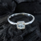 Blue Topaz Solitaire American 92.5 Silver Blue Gems Delicate Fairytale Ring Jewellery