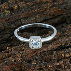 Blue Topaz Solitaire American 92.5 Silver Blue Gems Delicate Fairytale Ring Jewellery