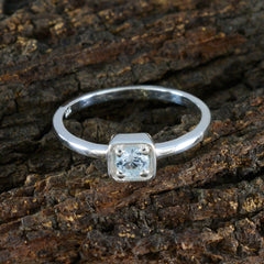 Blue Topaz Solitaire American 92.5 Silver Blue Gems Delicate Fairytale Ring Jewellery