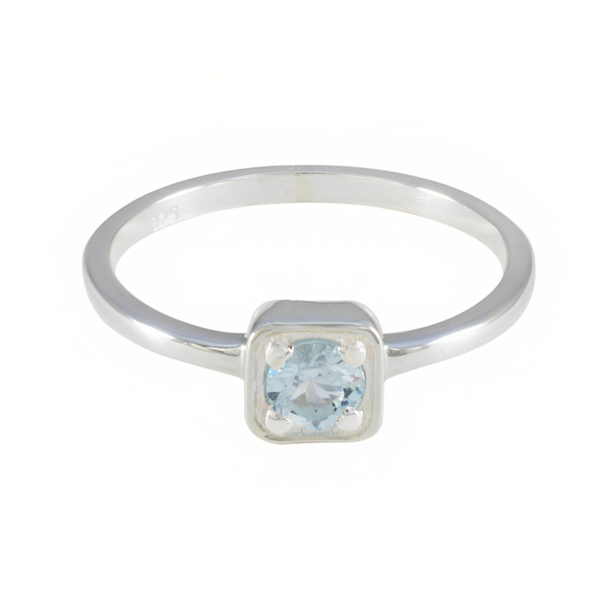 Blue Topaz Solitaire American 92.5 Silver Blue Gems Delicate Fairytale Ring Jewellery Hoofdafbeelding