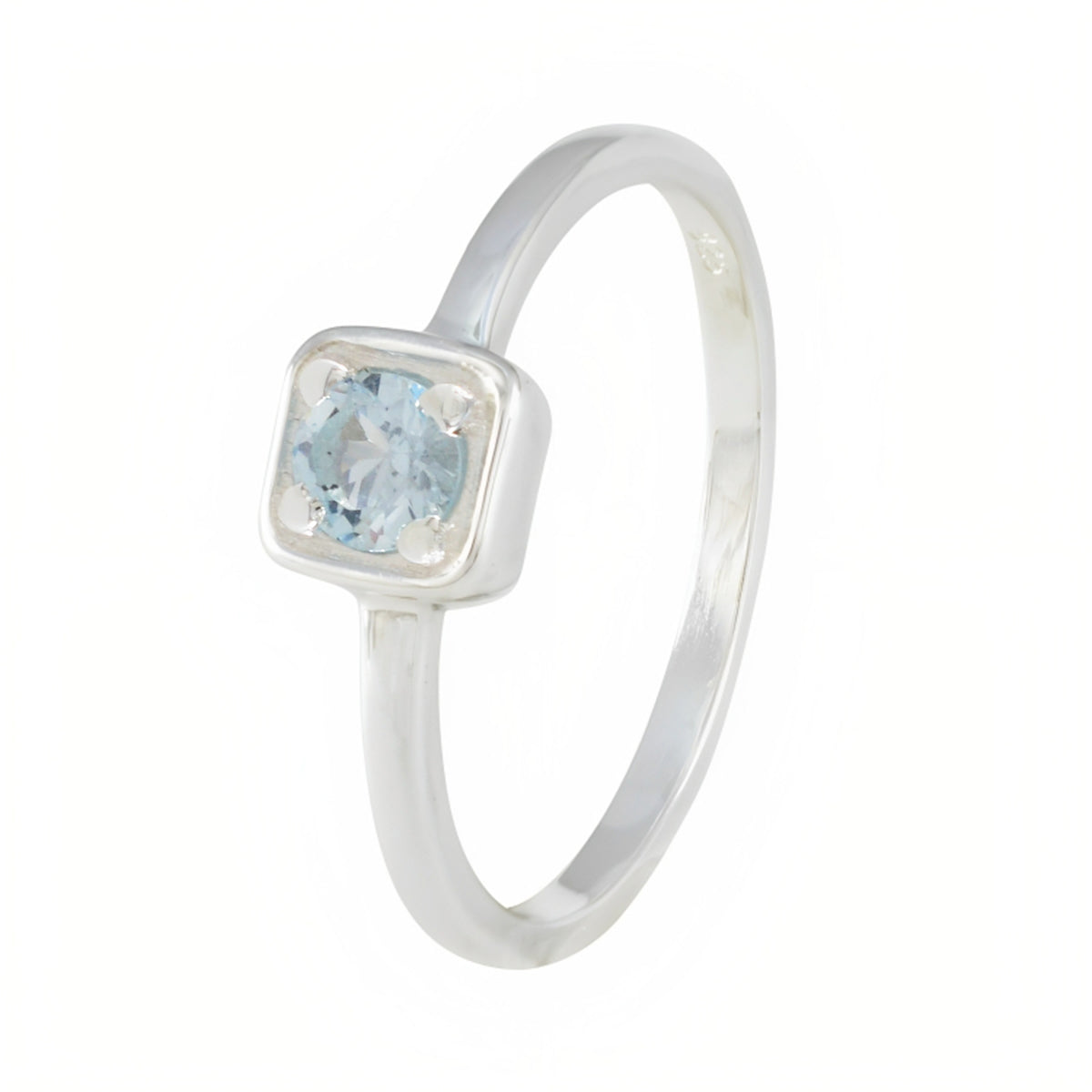 Bague solitaire en topaze bleue américaine en argent 92,5 avec pierres précieuses bleues, bijou délicat de conte de fées Image secondaire du produit