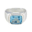Blue Topaz Solitaire Russian Sterling Silver Blue Gemstones Essential  Trendy Ring Jewellery
