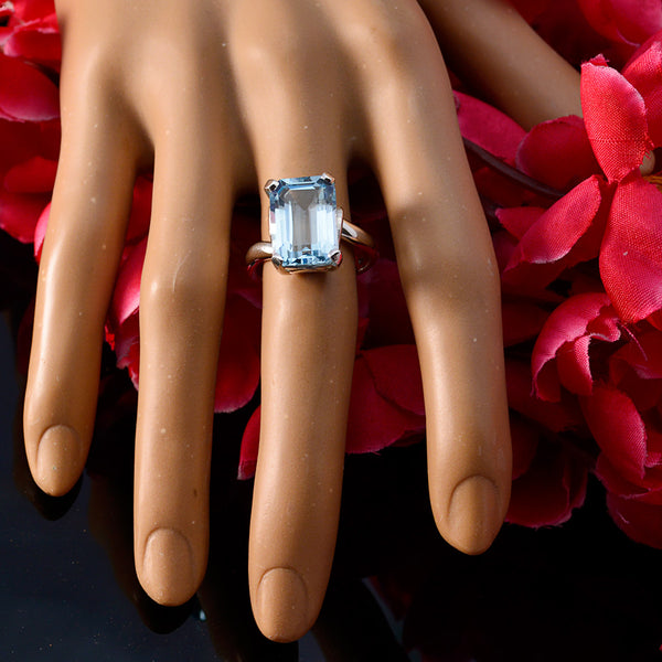 Blue Topaz Solitaire Moroccan Sterling Silver Blue Gemstones Mid weight Fairytale Ring Jewelry