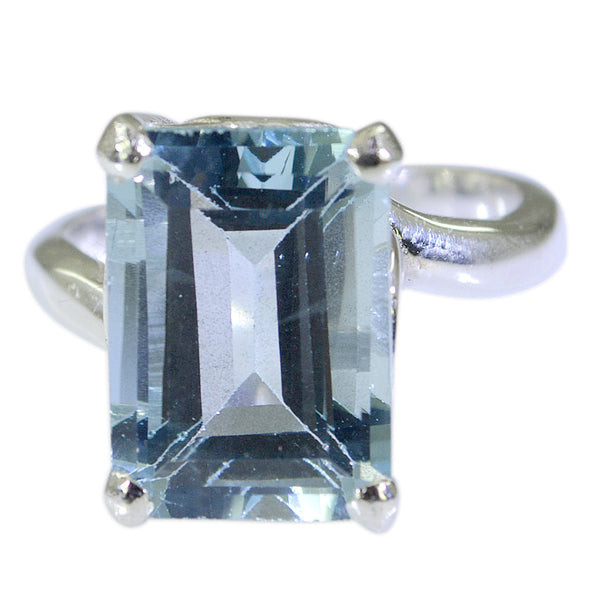 Blue Topaz Solitaire Moroccan Sterling Silver Blue Gemstones Mid weight Fairytale Ring Jewelry