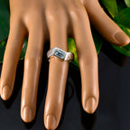 Blue Topaz Solitaire Egyptian Sterling Silver Blue Gems Eye catching Abstract Ring Jewellery