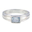 Blue Topaz Solitaire Japanese 925 Sterling Silver Blue Gemstone Whisper thin Trendy Ring Jewelry
