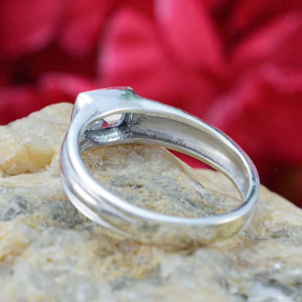 Blue Topaz Solitaire Japanese 925 Sterling Silver Blue Gemstone Whisper thin Trendy Ring Jewelry