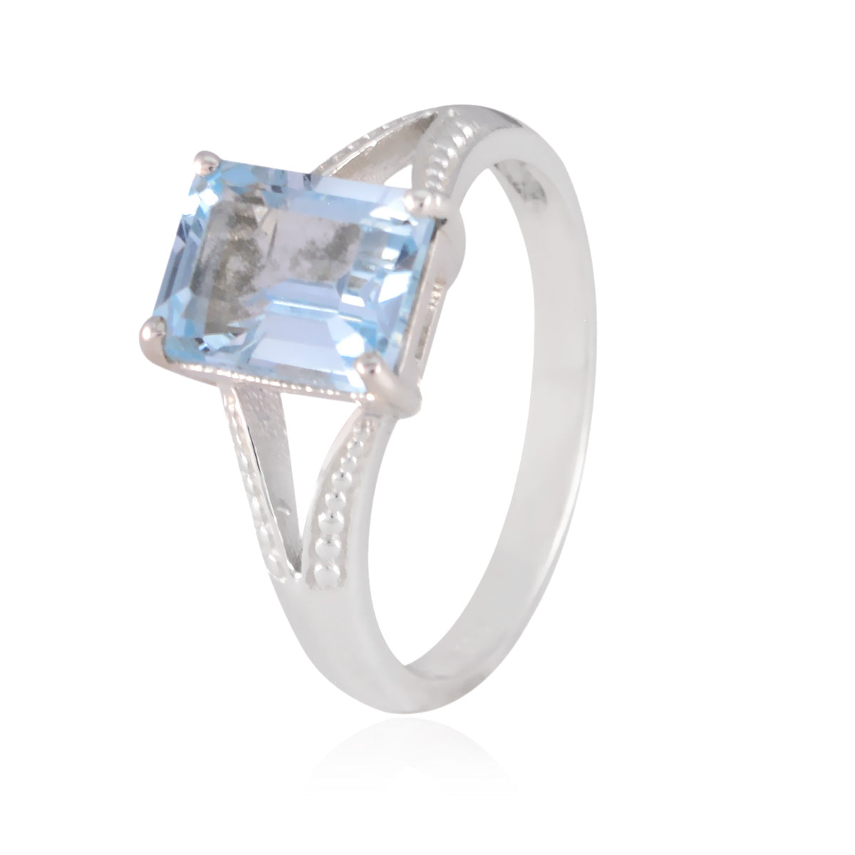 Bague bohème ultra-fine en argent sterling 925 avec topaze bleue solitaire et pierres précieuses bleues Image secondaire du produit