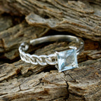 Blue Topaz Solitaire Indian 925 Silver Blue Gemstones Featherlight Luxurious Ring Jewellery