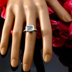 Blue Topaz Solitaire Indian 925 Silver Blue Gemstone Tiny Glamorous Ring Jewellery