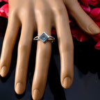 Blue Topaz Solitaire Turkish Silver Blue Gems Dainty Graceful Ring Jewelry