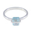 Blue Topaz Solitaire Turkish 925 Sterling Silver Blue Gemstones Dainty Glamorous Ring Jewellery
