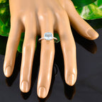 Blue Topaz Solitaire American 925 Silver Blue Gems Dainty Fairytale Ring Jewellery