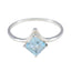 Blue Topaz Solitaire Japanese 925 Silver Blue Gems Delicate Feminine Ring Jewellery