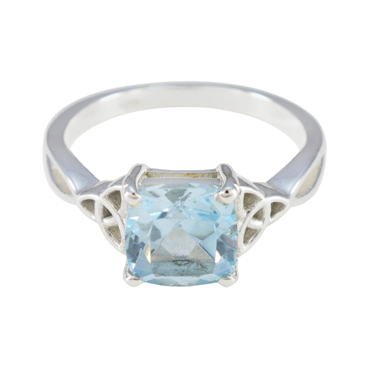 Blue Topaz Solitaire Egyptian 92.5 Silver Blue Gems Featherlight Cultural Ring Jewellery Main image