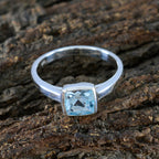 Blue Topaz Solitaire African 925 Sterling Silver Blue Gems Featherlight Feminine Ring Jewellery