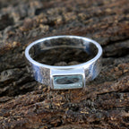 Blue Topaz Solitaire African Silver Blue Gemstone Slim Cultural Ring Jewellery