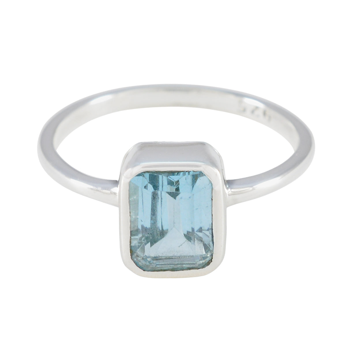 Blue Topaz Solitaire American 92.5 Silver Blue Gemstone Delicate Fairytale Ring Jewellery Image principale du produit