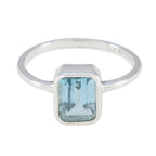 Blue Topaz Solitaire American 92.5 Silver Blue Gemstone Delicate Fairytale Ring Jewellery