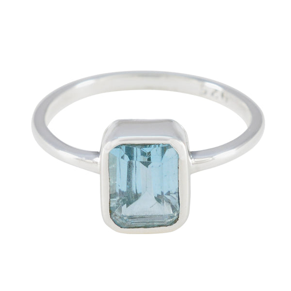 Blue Topaz Solitaire American 92.5 Silver Blue Gemstone Delicate Fairytale Ring Jewellery