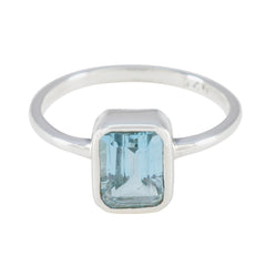 Blue Topaz Solitaire American 92.5 Silver Blue Gemstone Delicate Fairytale Ring Jewellery