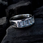 Blue Topaz Penta German 925 Sterling Silver Blue Gemstone Mid weight Abstract Ring Jewellery