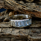 Blue Topaz Penta German 925 Sterling Silver Blue Gemstone Mid weight Abstract Ring Jewellery