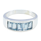 Blue Topaz Penta German 925 Sterling Silver Blue Gemstone Mid weight Abstract Ring Jewellery