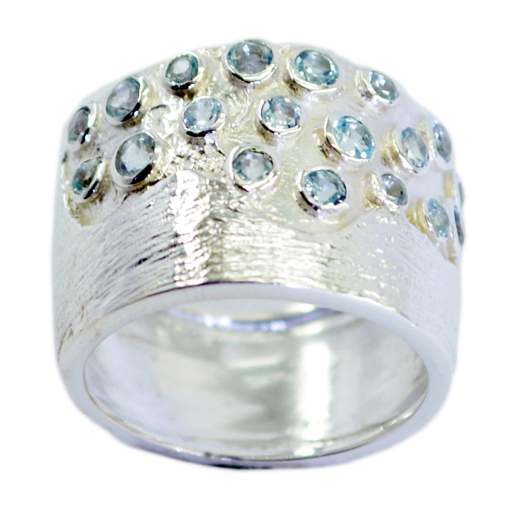Blue Topaz multiple French Sterling Silver Blue Gems Essential  Signet Ring Jewelry
