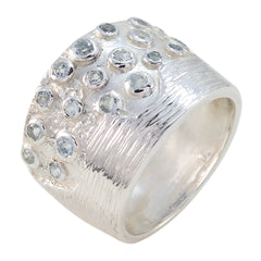 Blue Topaz multiple French Sterling Silver Blue Gems Essential  Signet Ring Jewelry