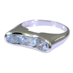 Blue Topaz Trilogy French Sterling Silver Blue Gems Tiny Fairytale Ring Jewellery