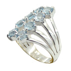 Blue Topaz octa African 92.5 Silver Blue Gemstone Eye catching Contemporary Ring Jewellery