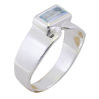 Blue Topaz Solitaire Japanese Silver Blue Gemstones Whisper thin Sophisticated Ring Jewelry