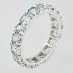 Blue Topaz multiple Turkish 925 Silver Blue Gems Dainty Eternity Band Jewelry