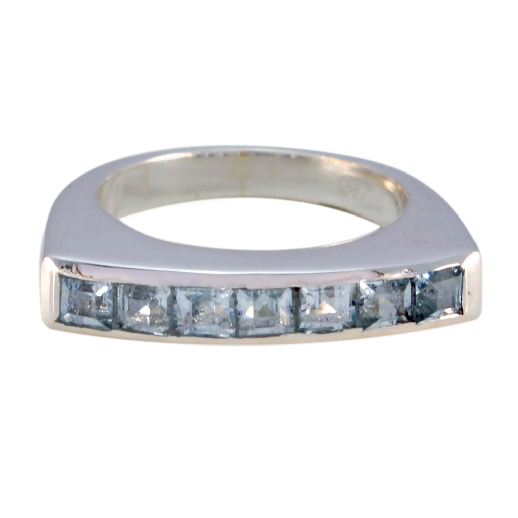 Blue Topaz Penta African 92.5 Silver Blue Gems Tiny Glamorous Ring Jewellery