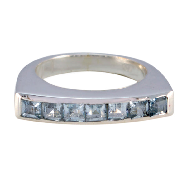 Blue Topaz Penta African 92.5 Silver Blue Gems Tiny Glamorous Ring Jewellery