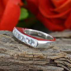 Blue Topaz Penta African 92.5 Silver Blue Gems Tiny Glamorous Ring Jewellery