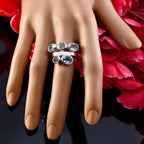 Blue Topaz Penta Russian 925 Silver Blue Gemstones Versatile Trendy Ring Jewellery