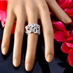 Blue Topaz multiple Moroccan 925 Sterling Silver Blue Gemstone Eye catching Trendy Ring Jewellery