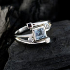 Blue Topaz Halo Moroccan 925 Sterling Silver Blue Gemstones Featherlight Romantic Ring Jewellery