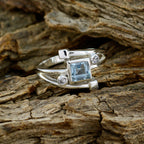 Blue Topaz Halo Moroccan 925 Sterling Silver Blue Gemstones Featherlight Romantic Ring Jewellery