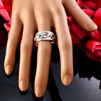 Blue Topaz Trilogy Indian 92.5 Silver Blue Gems Eye catching Contemporary Ring Jewellery