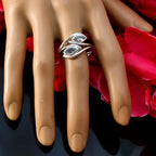 Blue Topaz Toi et Moi African 925 Sterling Silver Blue Gemstone Slim Luxurious Ring Jewellery