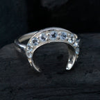 Blue Topaz multiple Korean 92.5 Silver Blue Gemstone Whisper thin Artisan Ring Jewelry